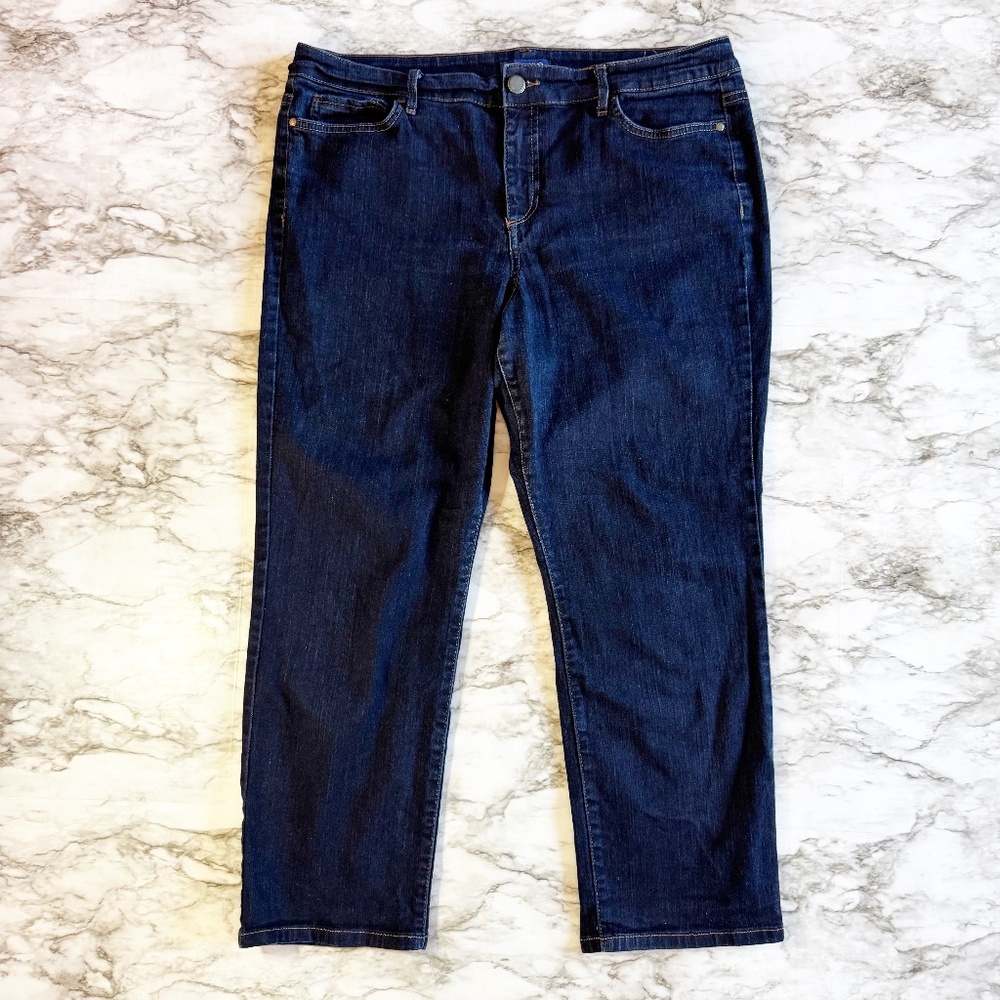 Bandolino Dark Wash High Rise Straight Leg Jeans